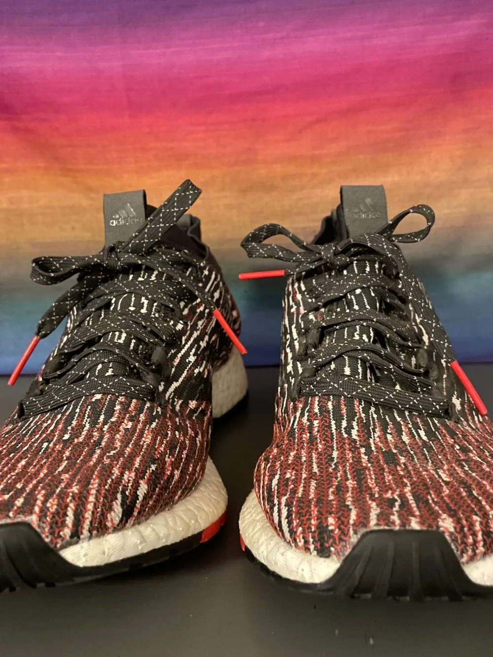 Adidas Pureboost RBL Carbon Core Black Active Red Running Shoes Men 10